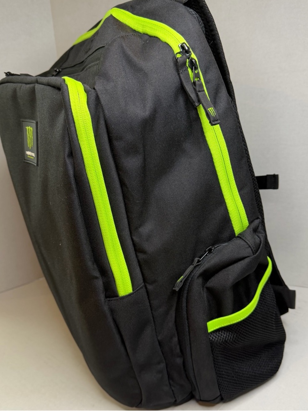 Monster Energy Black and Neon Green Men's Backpack Laptop bag - Picture 2 of 7